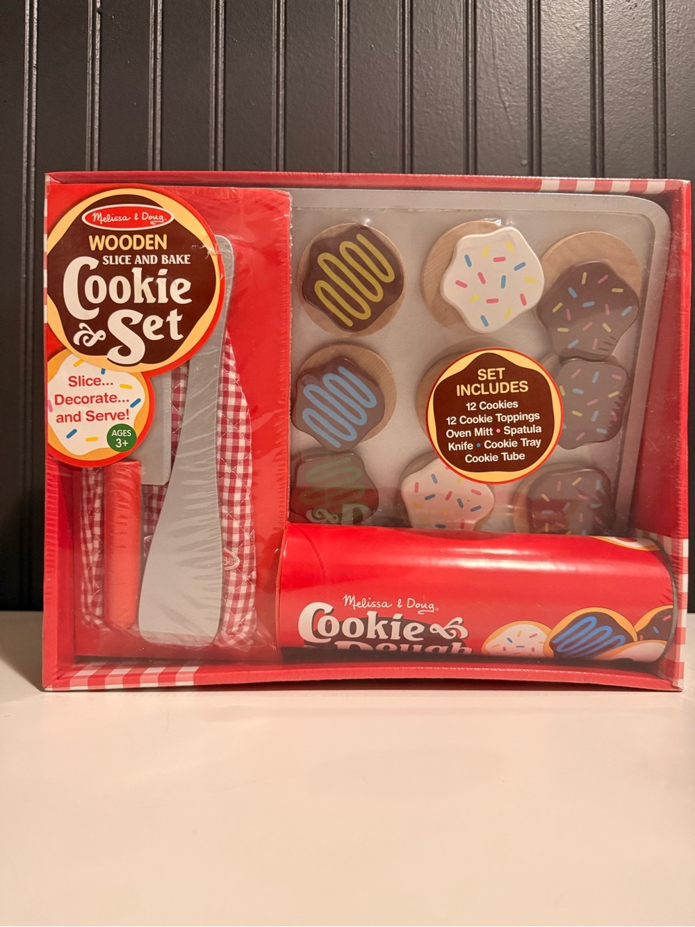 Melissa & Doug Slice and Bake Wooden Cookie Set - Red